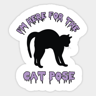 Cat Pose Yoga Humor Asana Black Kitty Sticker